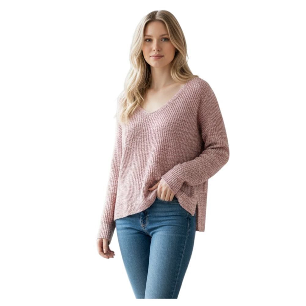 SO PINK WAFFLE KNIT PULLOVER SZ.XS EUC.